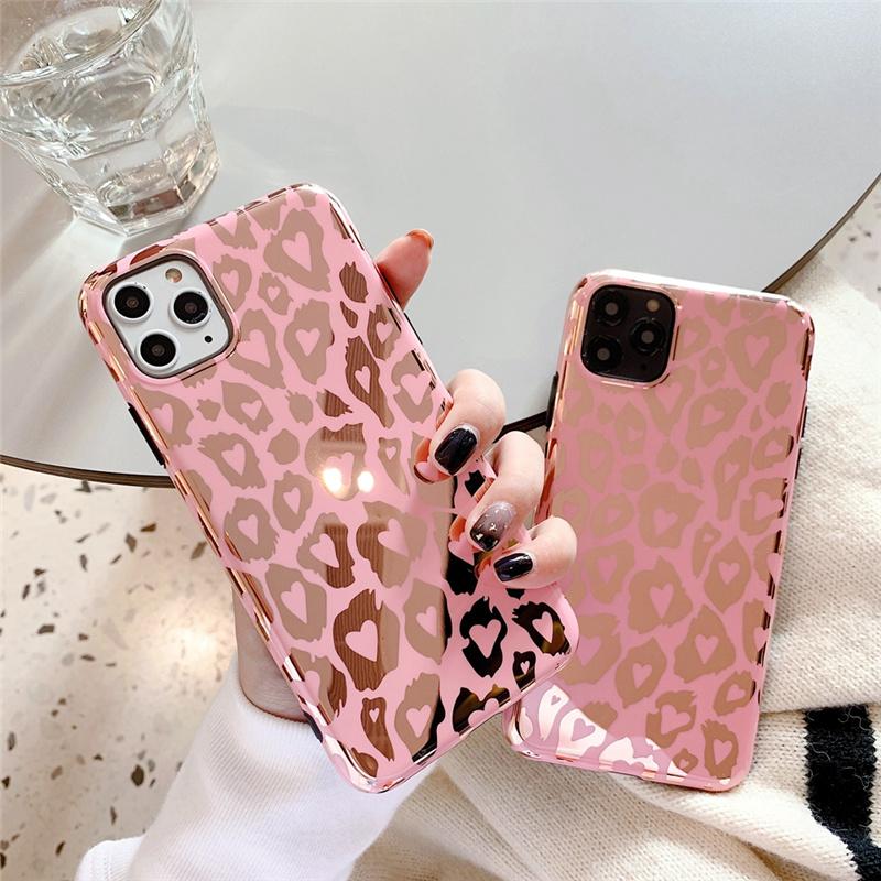 Изображение товара: Блестящий Леопардовый зернистый чехол для телефона iPhone 11 Pro Max X XR XS Max 6 6S 7 8 Plus SE 2020 Великолепный розовый зеркальный чехол