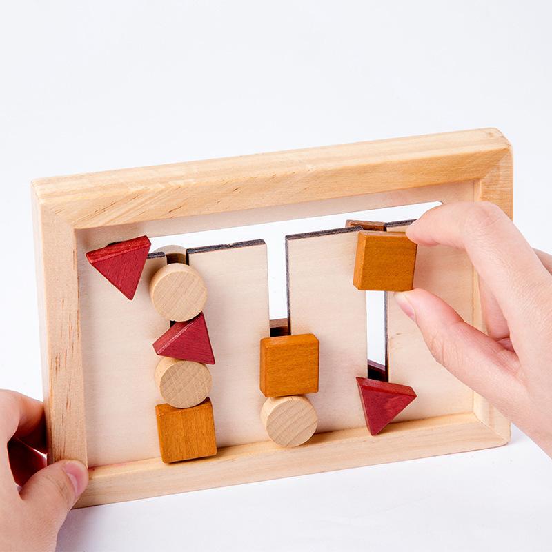 Изображение товара: Детские деревянные игры-пазлы, учебные пособия по методу Монтессори, Ранняя образовательная форма, игрушка для сочетания цветов, обучающая игрушка для логического мышления