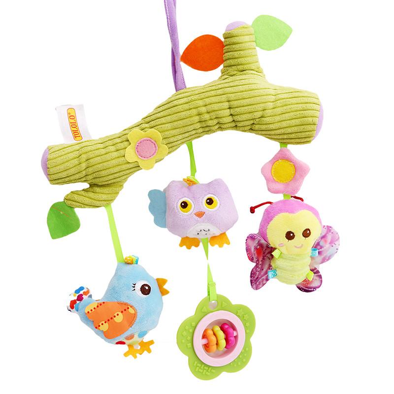 Изображение товара: Детские игрушки, Сова, птица, милые Мультяшные животные, плюшевая кукла, раннее обучение, погремушка для кровати, подвесная коляска, подвесной подарок