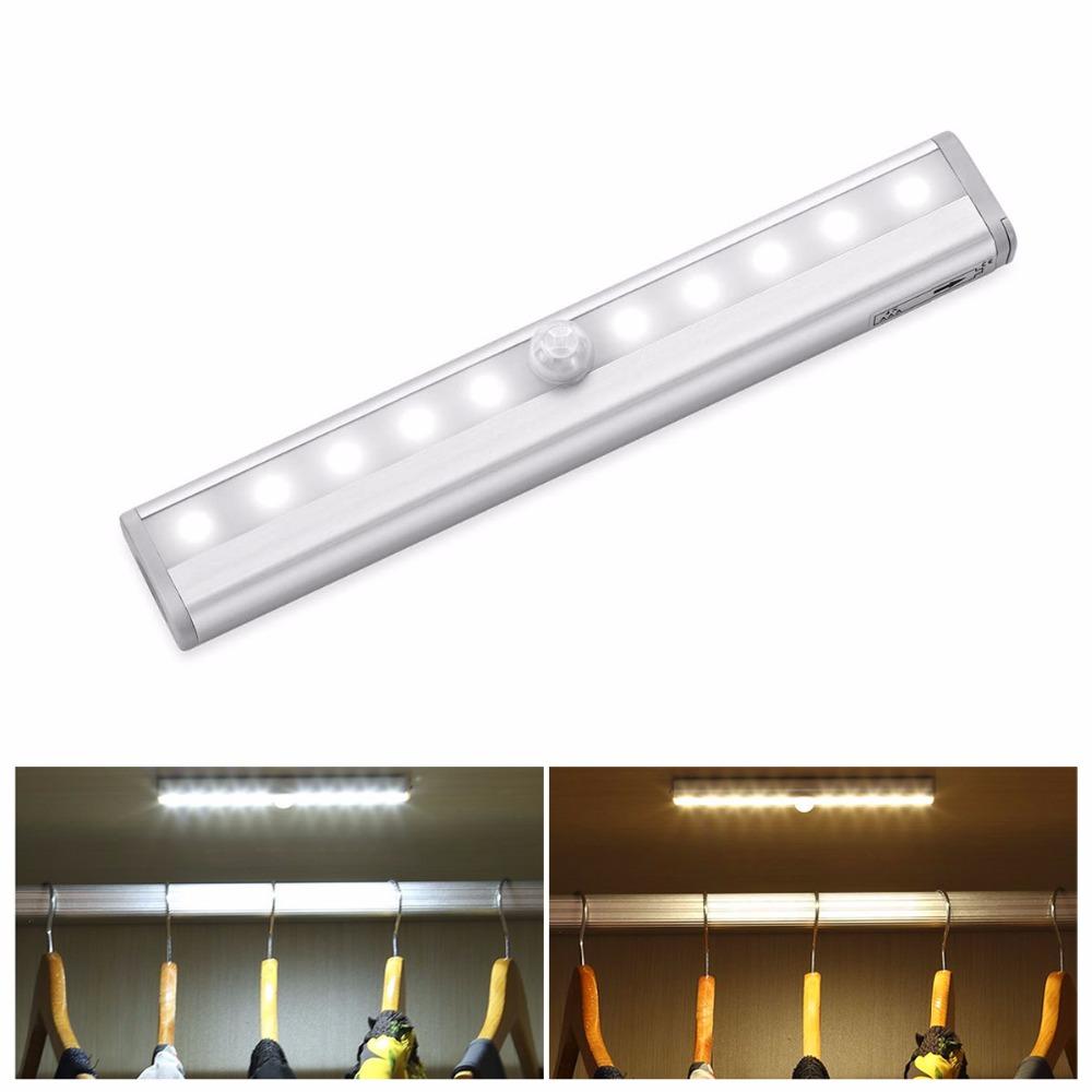 Изображение товара: Ночник-светильник для гардероба, светильник с ИК-датчиком движения, светодиодное освещение для шкафа светильник с клейкими стикерами, светодиодная лампа для шкафа, кладовой, кухни
