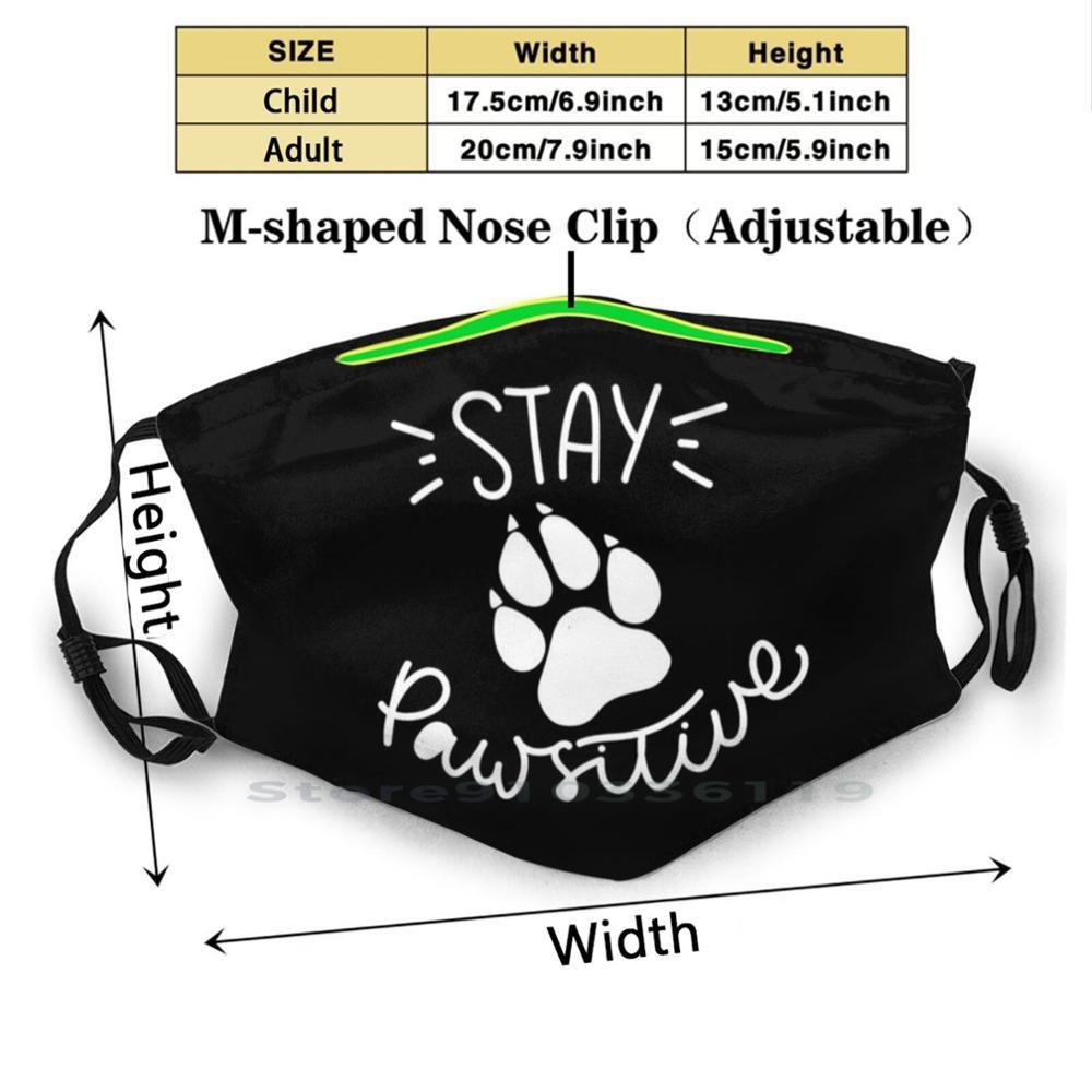 Изображение товара: Оставайтесь Pawsitive печати многоразовый Pm2.5 фильтр DIY маска для полости рта Детский комплект, милая собачка, верхняя одежда для детей с рисунком собаки смешные для щенков-питомцев Животные Doggo мем