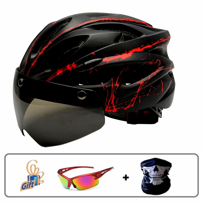 Изображение товара: Стильные черные очки велосипедный шлем сверхлегкий узор велосипедный шлем для верховой езды горный шоссейный велосипед интегрально литые велосипедные шлемы