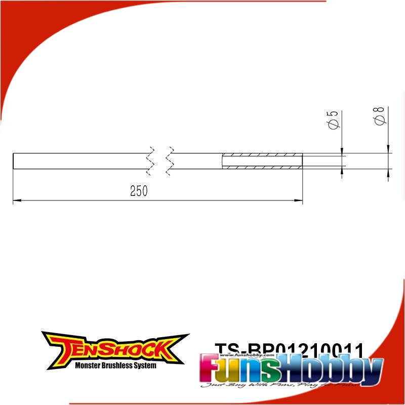 Изображение товара: Tenshock Mini Mono Shaft Tube Shaft sleeve Al tube D8*d5mm Mini Scord Mini-DOM TS-BP01210011