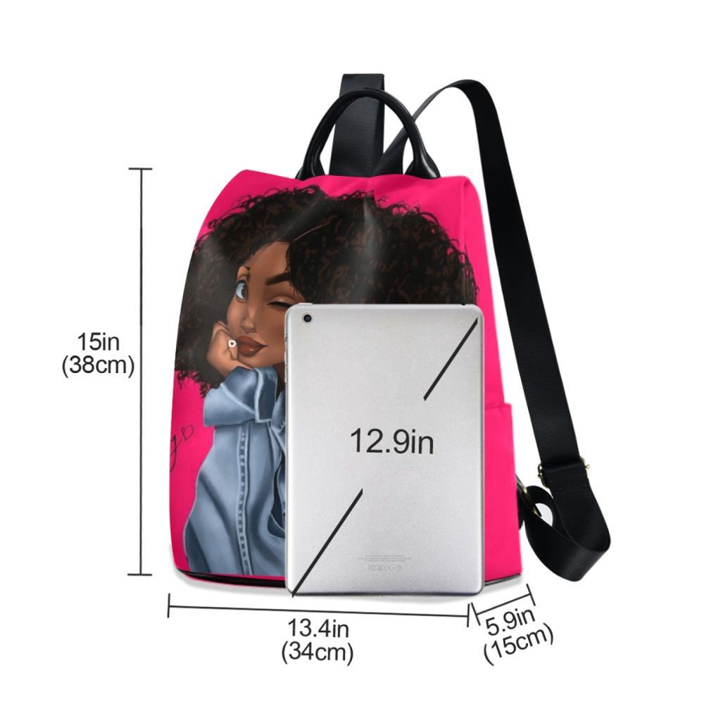 Изображение товара: Рюкзак для девушек в стиле афро, черный женский рюкзак, новинка 2020, модный трендовый рюкзак, вместительная школьная сумка, сумка из полиэстера для студентов колледжа
