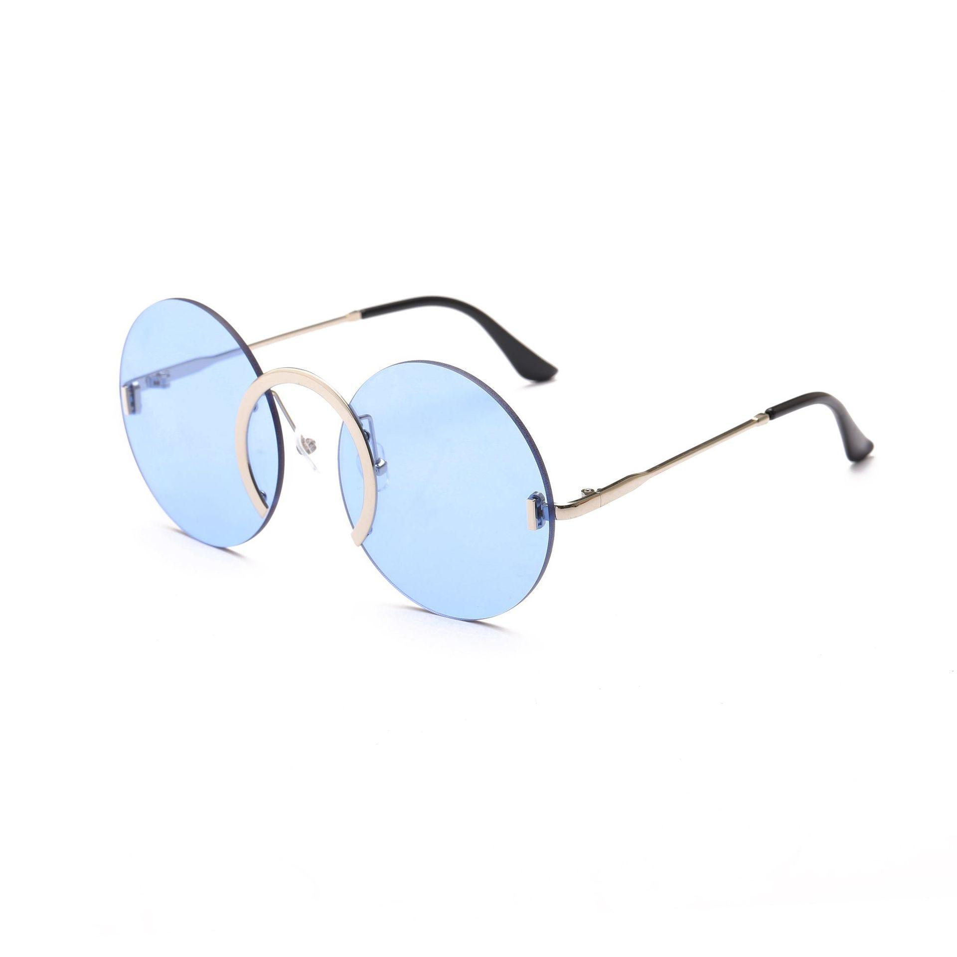Изображение товара: Солнцезащитные очки без оправы для мужчин и женщин, мужские брендовые дизайнерские ретро круглые солнцезащитные очки, винтажные мужские и женские очки UV400 Oculos Gafas De Sol