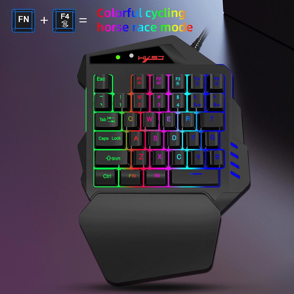 Изображение товара: Игровая RGB клавиатура для одной руки, RGB светодиодная подсветка, 35 клавиш, игровая мини-клавиатура с удобной поддержкой упора для запястья