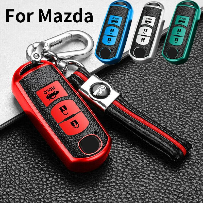 Изображение товара: Чехол для автомобильного ключа из ТПУ для Mazda 2, 3, 5, 6, 8, Atenza, искусственная кожа, брелок для ключей с кожаным рисунком, защитный чехол для пульта дистанционного управления