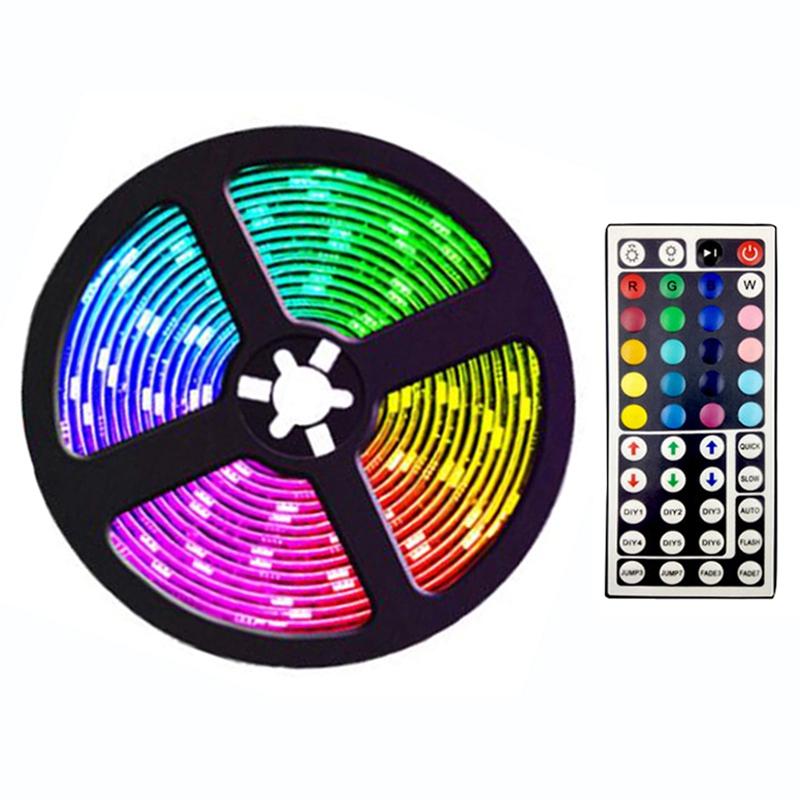 Изображение товара: Светодиодная лента с 44 кнопками, гибкая осветительная полоска с изменением цвета RGB для спальни, украшение «сделай сам», 5 м