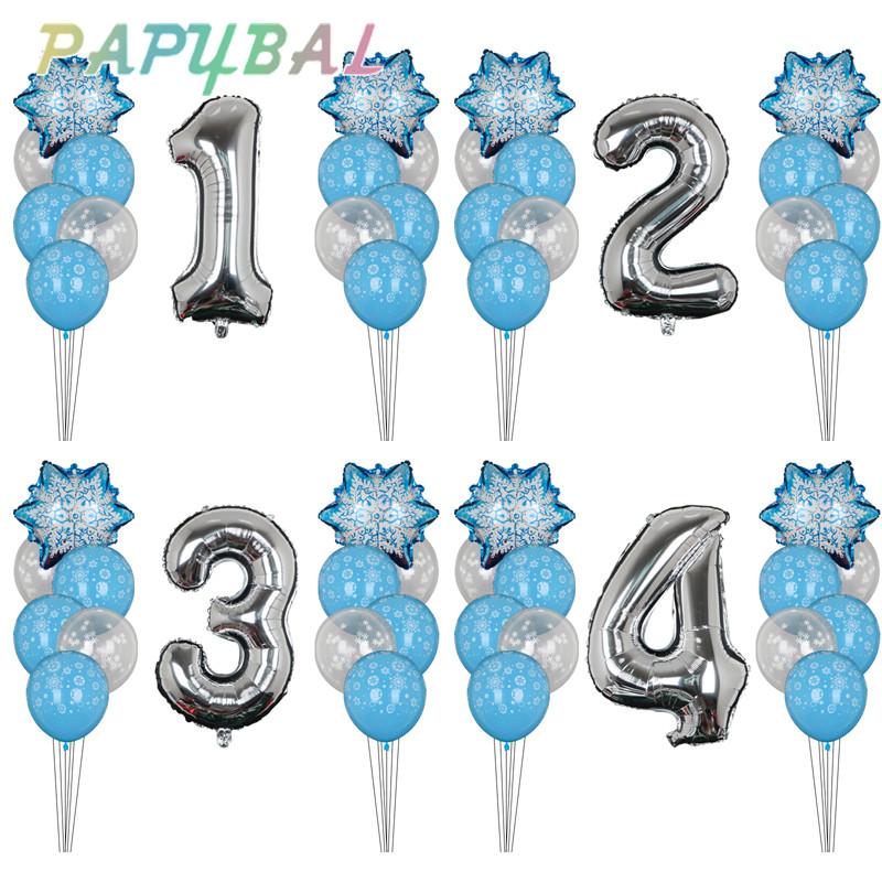 Изображение товара: 13pcs Birthday Party Balloons Snowflake Confetti Latex Balloon Birthday Party Decorations Kids Baby Shower Decor Balloons Globos