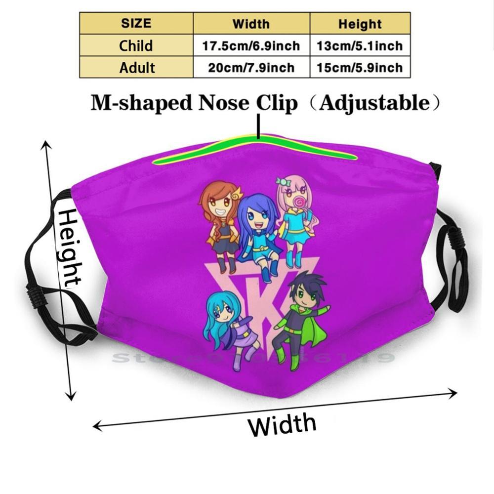 Изображение товара: Смешная маска для лица Funneh Krew Heroes, розовая моющаяся маска для взрослых и детей с фильтром