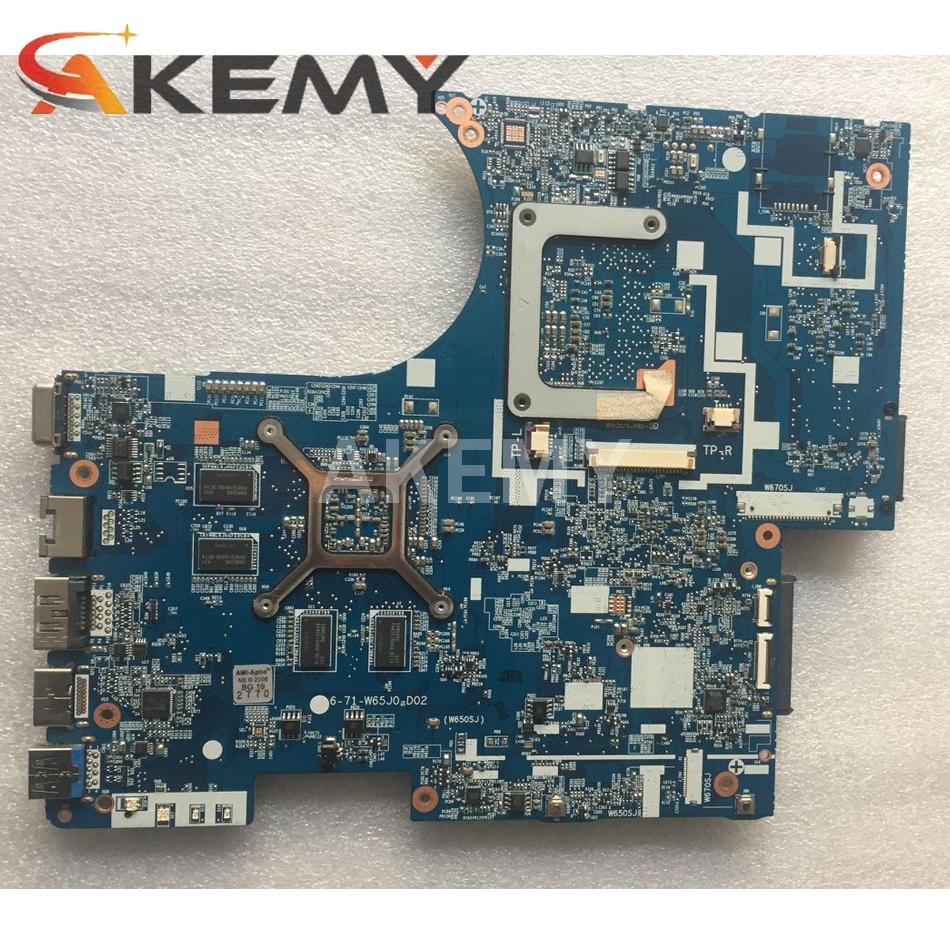 Изображение товара: AKemy W650SJ W650SC for CLEV0 K650D G150S K610C K590C notebook motherboard 6-71-W65J0-D02 PGA947 GPU GTX850M 2GB 100% test work