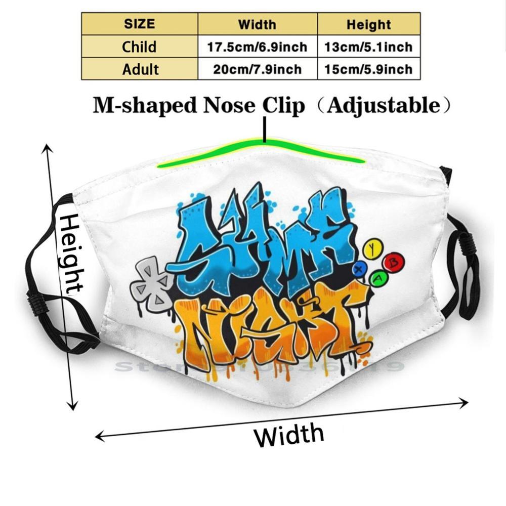 Изображение товара: Игра ночь граффити дизайн анти-Пылевой Фильтр моющийся маска для лица для детей в стиле «граффити» игра Ночное видео игры поток Twitch игровая