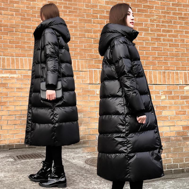 Изображение товара: 2020 женские пальто, пуховик, зимние парки, верхняя одежда высокого качества, женское плотное теплое пуховое пальто, одежда средней длины в Корейском стиле