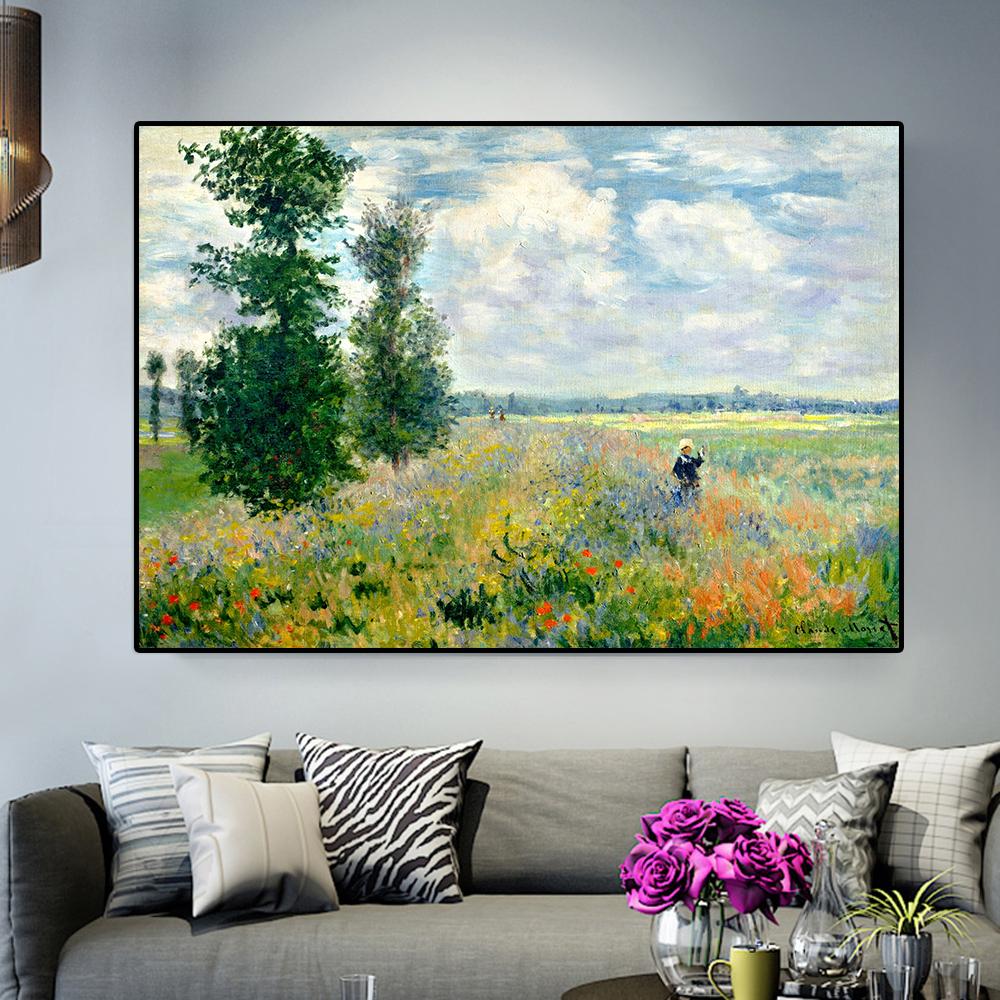 Изображение товара: Классический пейзаж Клода Моне, картина маслом на холсте, постеры и принты, настенные картины для гостиной, домашний декор
