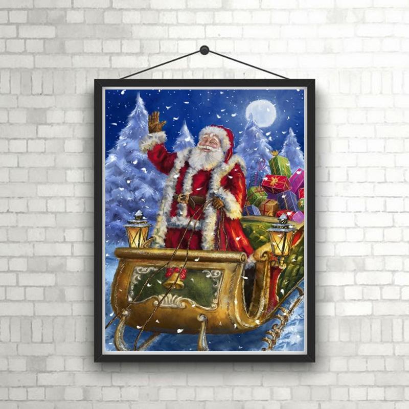 Изображение товара: Santa Claus DIY 5D Diamond Painting Full Round Drill Diamond Embroidery Cartoon Diamond Picture Rhinestone Christmas Gift