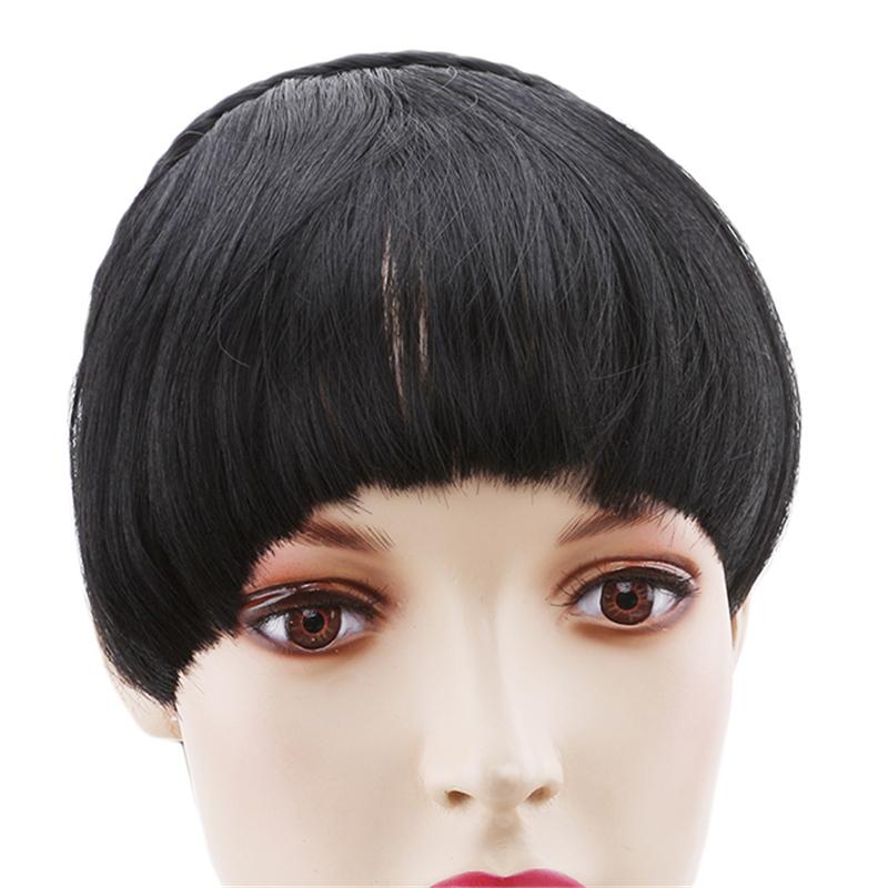 Изображение товара: Короткие плетеные тупые челки длиной 15 см, натуральные аккуратные волосы, термостойкие синтетические женские волосы в наличии, Натуральные Искусственные волосы