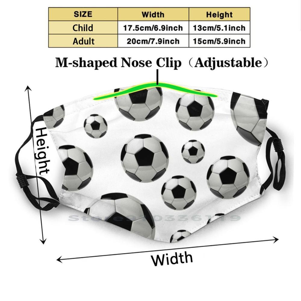 Изображение товара: Футбол черно-белые многоразовые рот маска для лица с фильтрами осенние детские футбольные формы, черно-белый спортивный в спортивном стиле