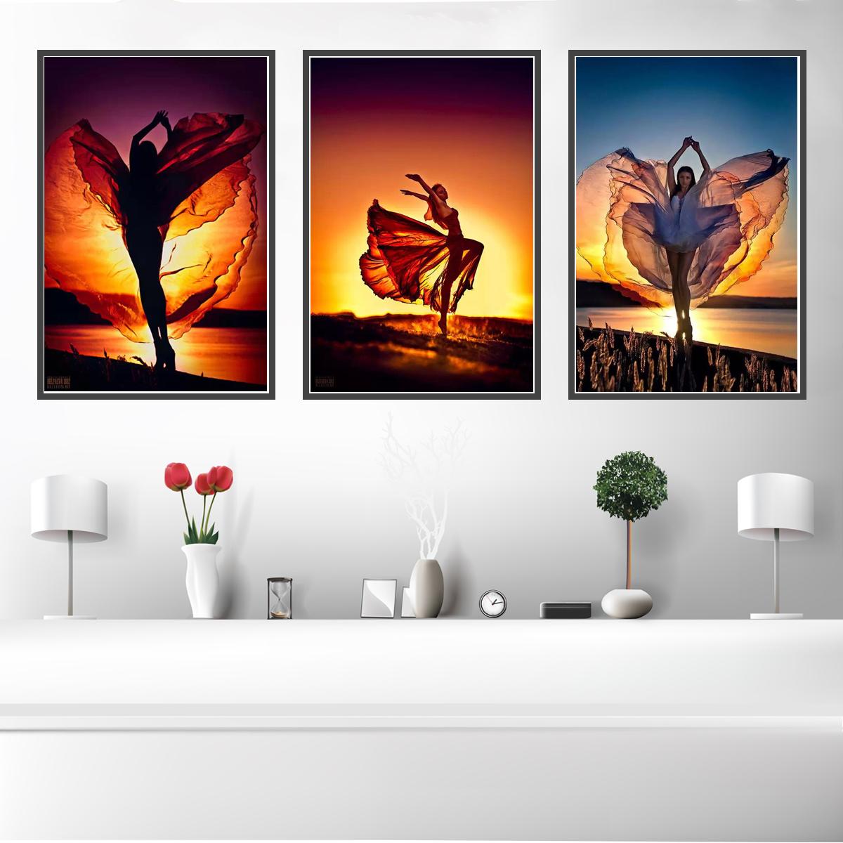 Изображение товара: Постер с изображением танцев на закате, холст с принтом, настенное искусство, украшение для гостиной и дома