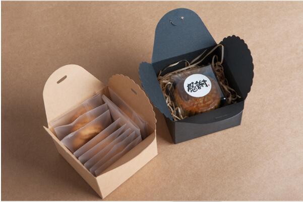 Изображение товара: Винтажная черная/Крафтовая мини-коробка из крафт-бумаги в стиле ретро, Подарочная коробка «сделай сам» для свадьбы, маленькая упаковка для одного торта, 30 шт.