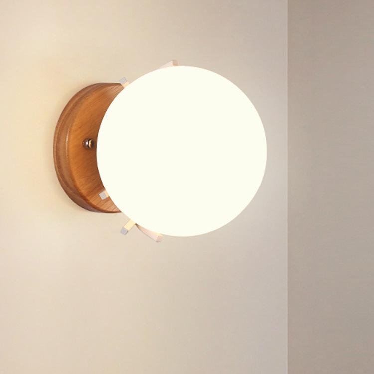 Изображение товара: Современная простая настенная лампа с одной головкой, прикроватная лампа для спальни, лампа для лестницы, комнатная лампа, креативный купольный комнатный светильник с крестообразным зеркалом
