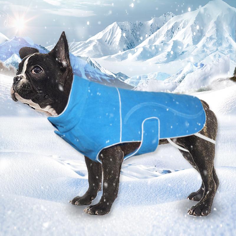 Изображение товара: Товары для домашних животных, зимняя модная теплая одежда для собак, Новогодняя одежда для домашних животных, утепленная Светоотражающая одежда Qianyi из холодного флиса