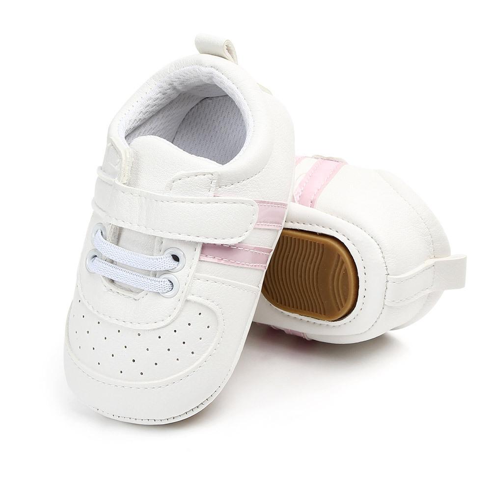 Изображение товара: Модная обувь для малышей 0-18 м, мягкая подошва, на липучке, обувь для маленьких мальчиков и девочек в кроватку, кожаная Спортивная нескользящая обувь для ходунков SH20006