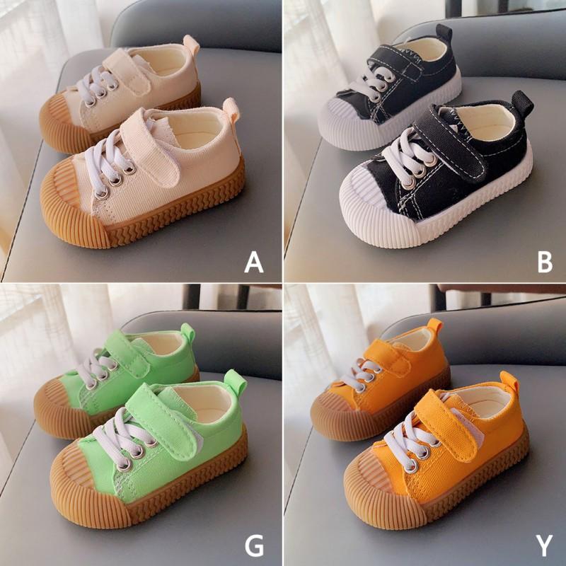 Изображение товара: Боборы для новорожденных мальчиков и девочек, нескользящая хлопковая обувь на липучке с мягкой подошвой, однотонные ботинки с перекрестной шнуровкой