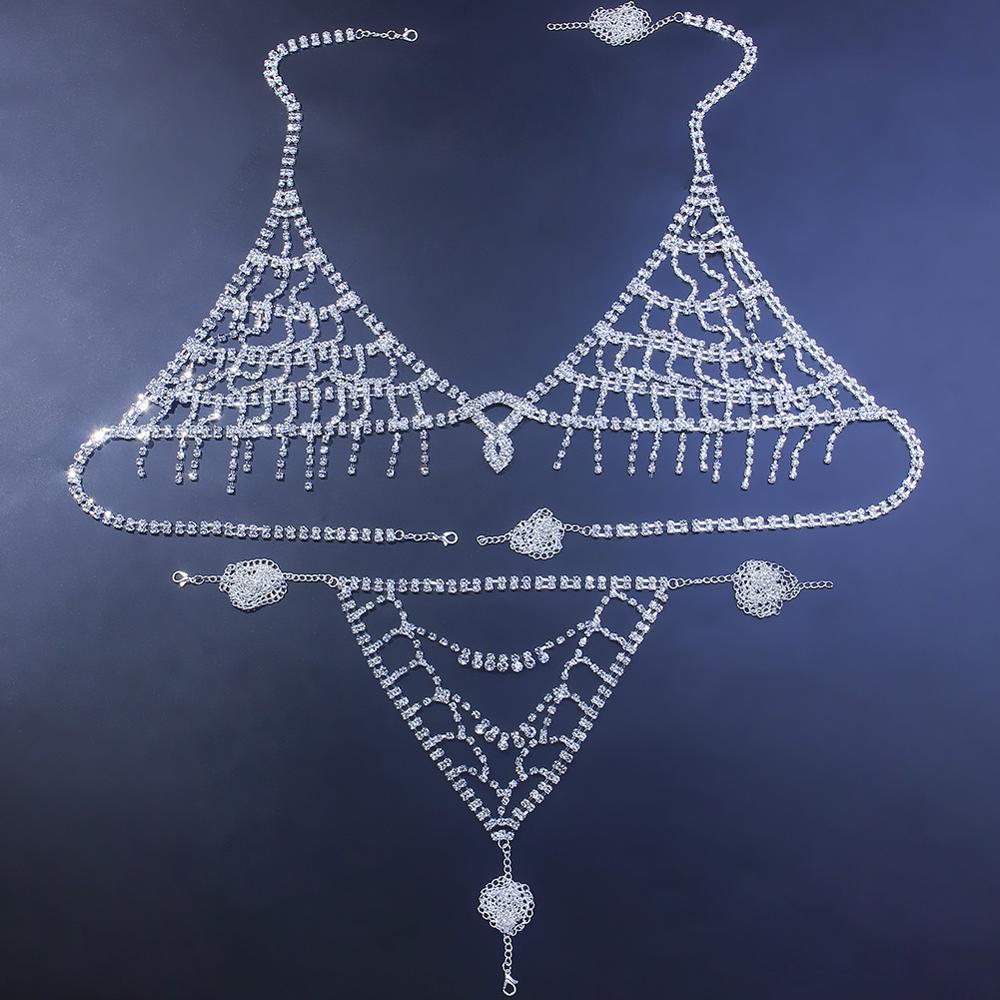 Изображение товара: Женский бюстгальтер с кисточками, цепочка на талию, украшение для тела на День святого Валентина