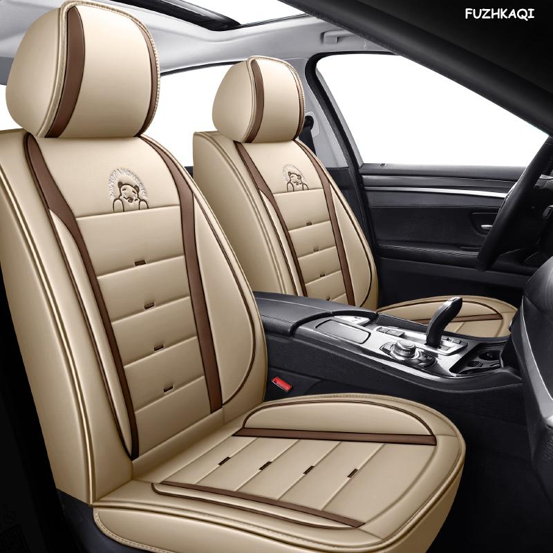 Изображение товара: Кожаный чехол FUZHKAQI для автомобильного сиденья для Toyota RAV4 PRADO Highlander COROLLA Camry Prius Reiz CROWN yaris, автомобильные аксессуары для стайлинга