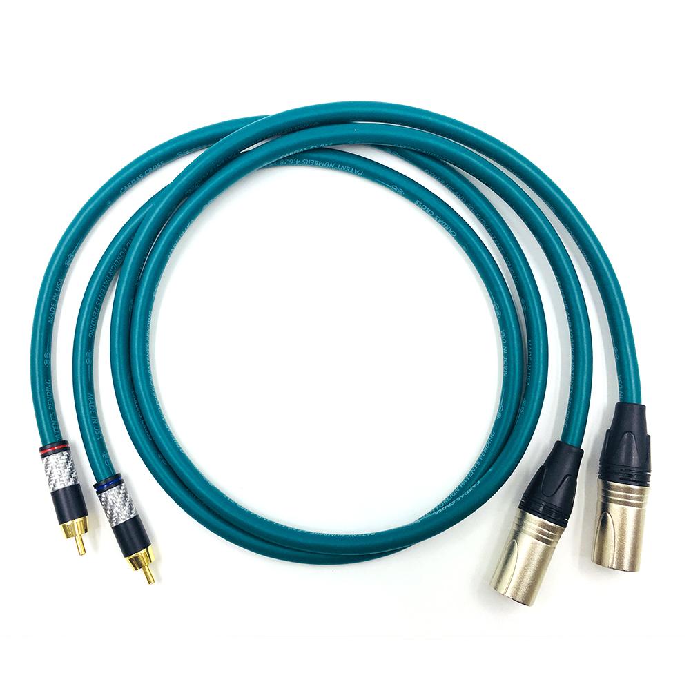 Изображение товара: Thouliess ПАРА углеродного волокна RCA штекер к 3pin XLR штекер баллакированный аудио кабель XLR к RCA соединительный кабель с картой CROSS USA