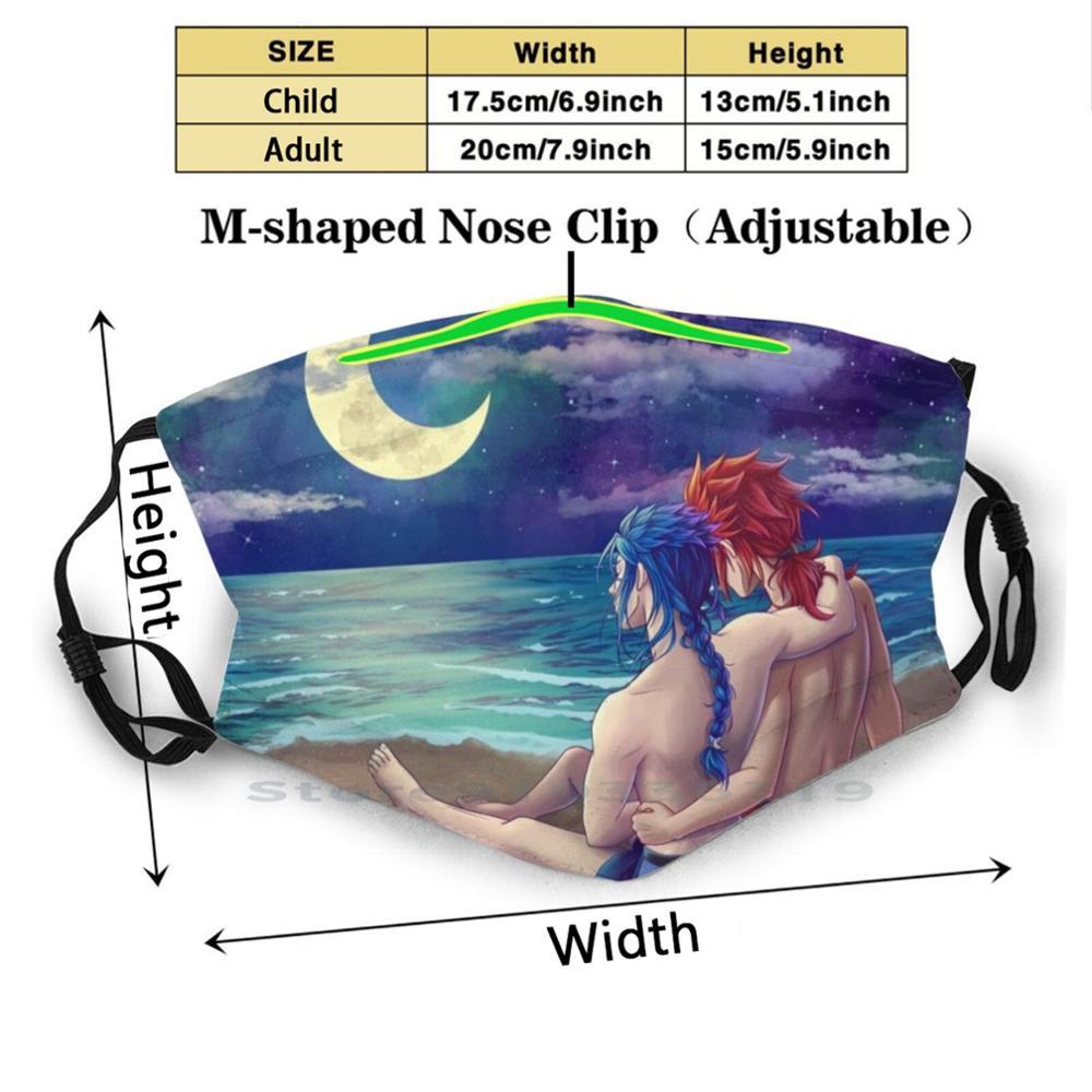 Изображение товара: Моющаяся маска для лица с фильтром от Солнца и Луны (Lea & Isa), с ночным дизайном, Детская летняя маска Akusai Leaisa Kingdom Hearts