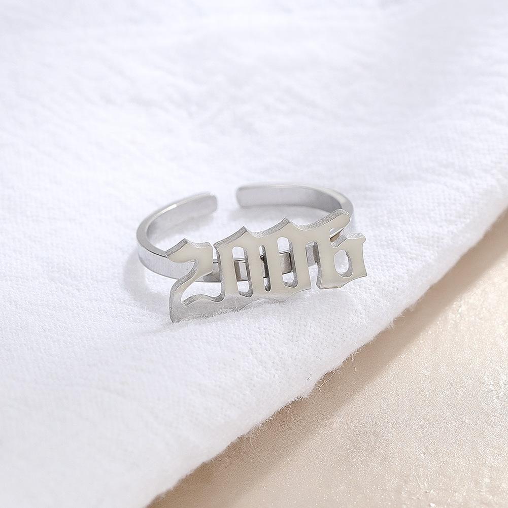 Изображение товара: MOFLO 1990-2020 Регулируемый Нержавеющая сталь номер год рождения кольца позолоченные кольца для пальцев год номер кольца, ювелирные подарки