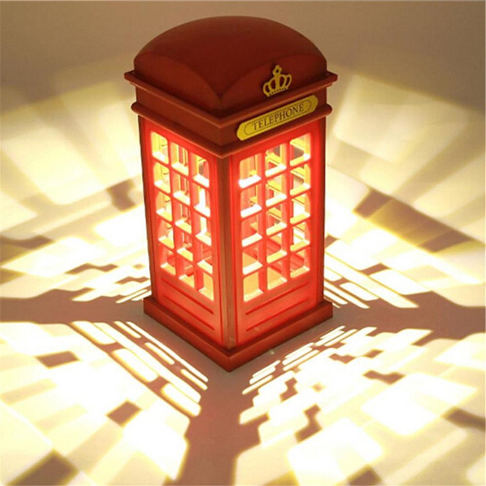 Изображение товара: Регулируемый ретро-светильник в виде лондонской телефонной будки, Ночной светильник с питанием от USB, светодиодный ная прикроватная настольная лампа двойного назначения