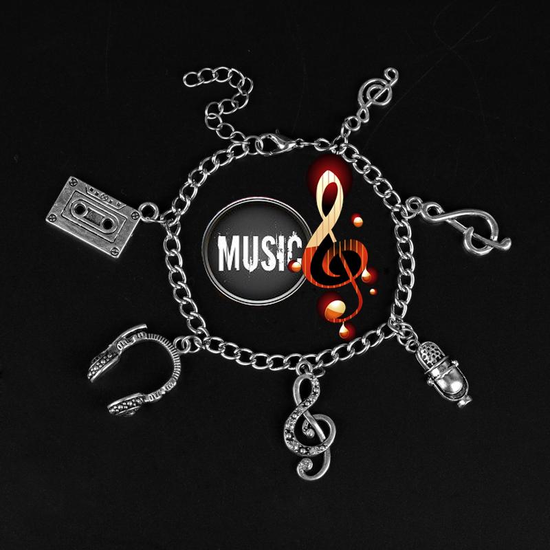 Изображение товара: Музыка Браслет Bijoux (украшения своими руками) в стиле «хип-хоп», ювелирное изделие для женщин гитары лента в виде скрипичного ключа, петь Mai гарнитура браслет-цепочка браслет