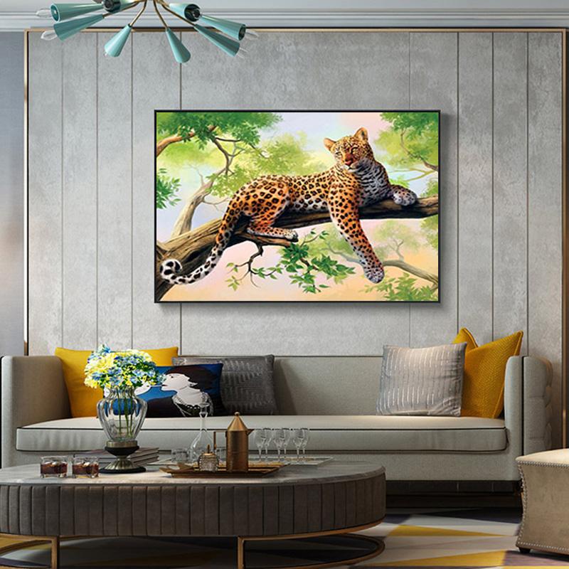 Изображение товара: DIY 5D Diamond Painting Leopard Diamond Mosaic Full Square Round Resin Diamond Embroidery Animal Cross Stitch Kits Home Decor