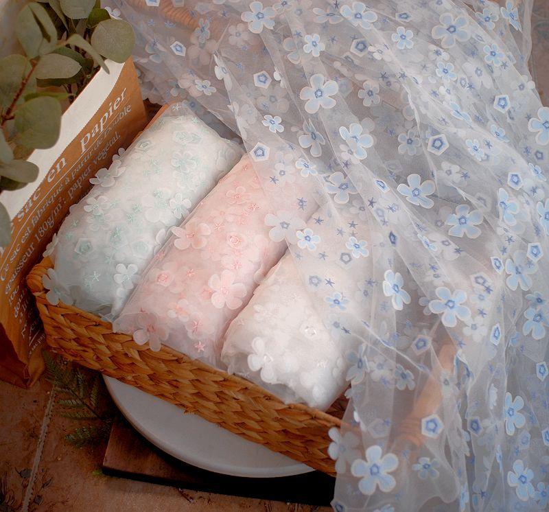 Изображение товара: Сетка вышивка кружева 3D аппликация Одежда кружевная ткань свадебное платье украшение юбка ткань