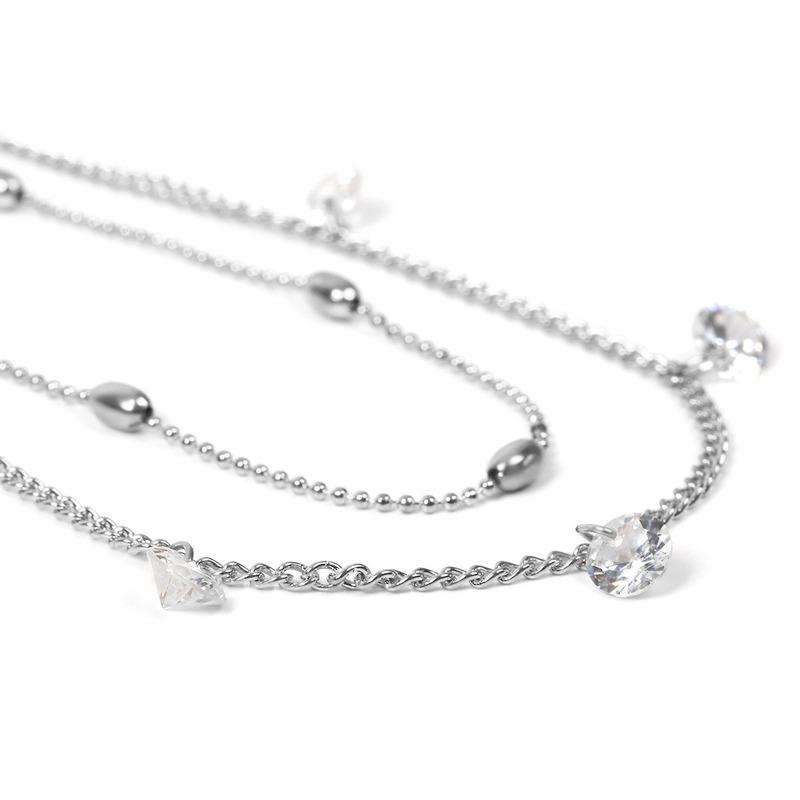 Изображение товара: Ожерелье-чокер HebeDeer, женские ожерелья с цепочками кристалл, кулон, ювелирные изделия, женские серебряные цвета, модные ожерелья для девочек Kpop