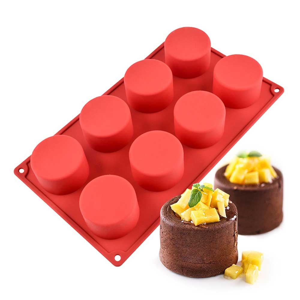 Изображение товара: 8-отверстие цилиндрический Форма форма для выпечки тортов с помадной начинкой силиконовая форма для ручной работы форма для мыла, шоколада выпечки инструменты