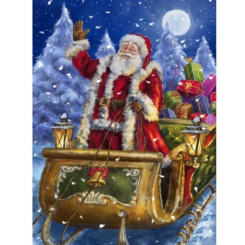 Изображение товара: Santa Claus DIY 5D Diamond Painting Full Round Drill Diamond Embroidery Cartoon Diamond Picture Rhinestone Christmas Gift