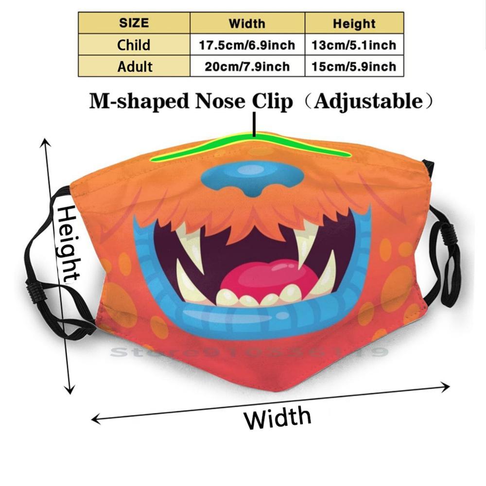 Изображение товара: Маска монстра-фанг Тан рот дизайн Анти Пылезащитный фильтр смываемая маска для лица дети монстр рот синие губы клыки улыбка смешная