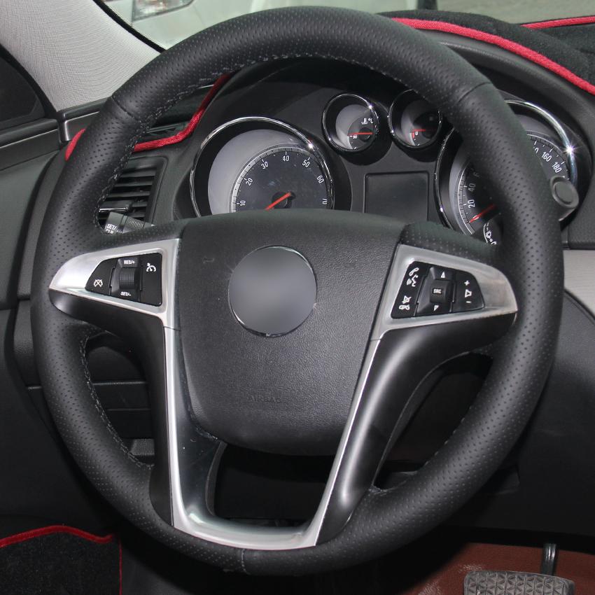 Изображение товара: Прошитый вручную черный искусственный кожаный Противоскользящий чехол рулевого колеса автомобиля для Buick Lacrosse 2010-2013 Regal 2011-2013 Chevrolet