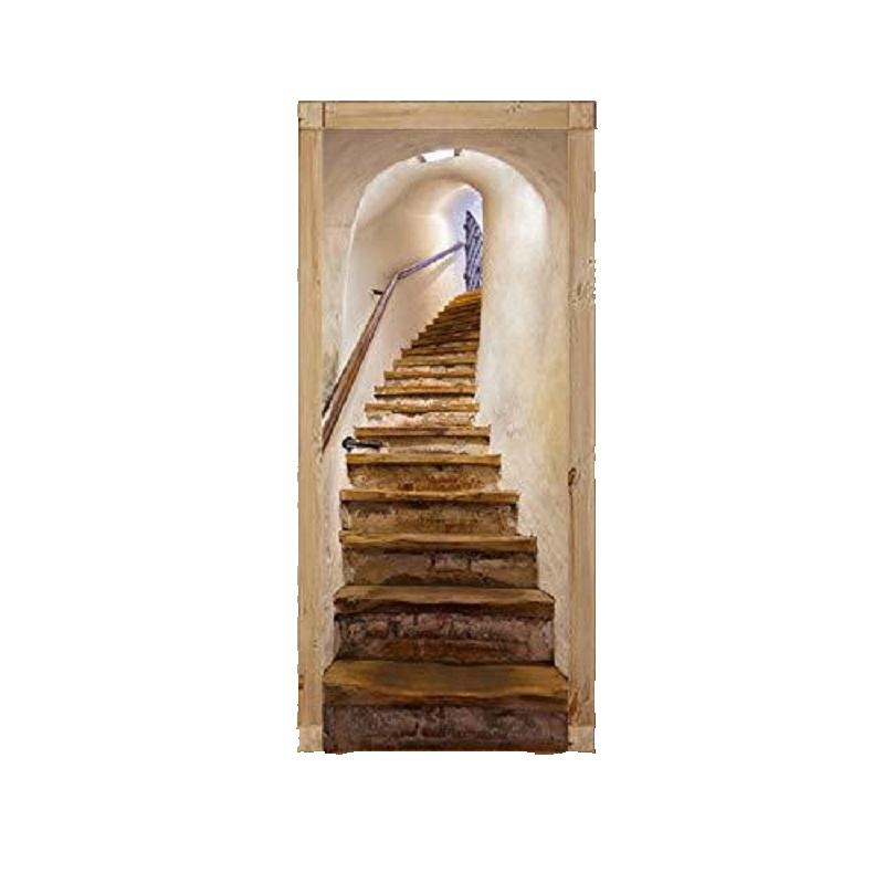Изображение товара: Туннель наверху, дверная наклейка, сделай сам, домашний декор, наклейки, самоклеящиеся обои, дверь, водонепроницаемая роспись для двери спальни