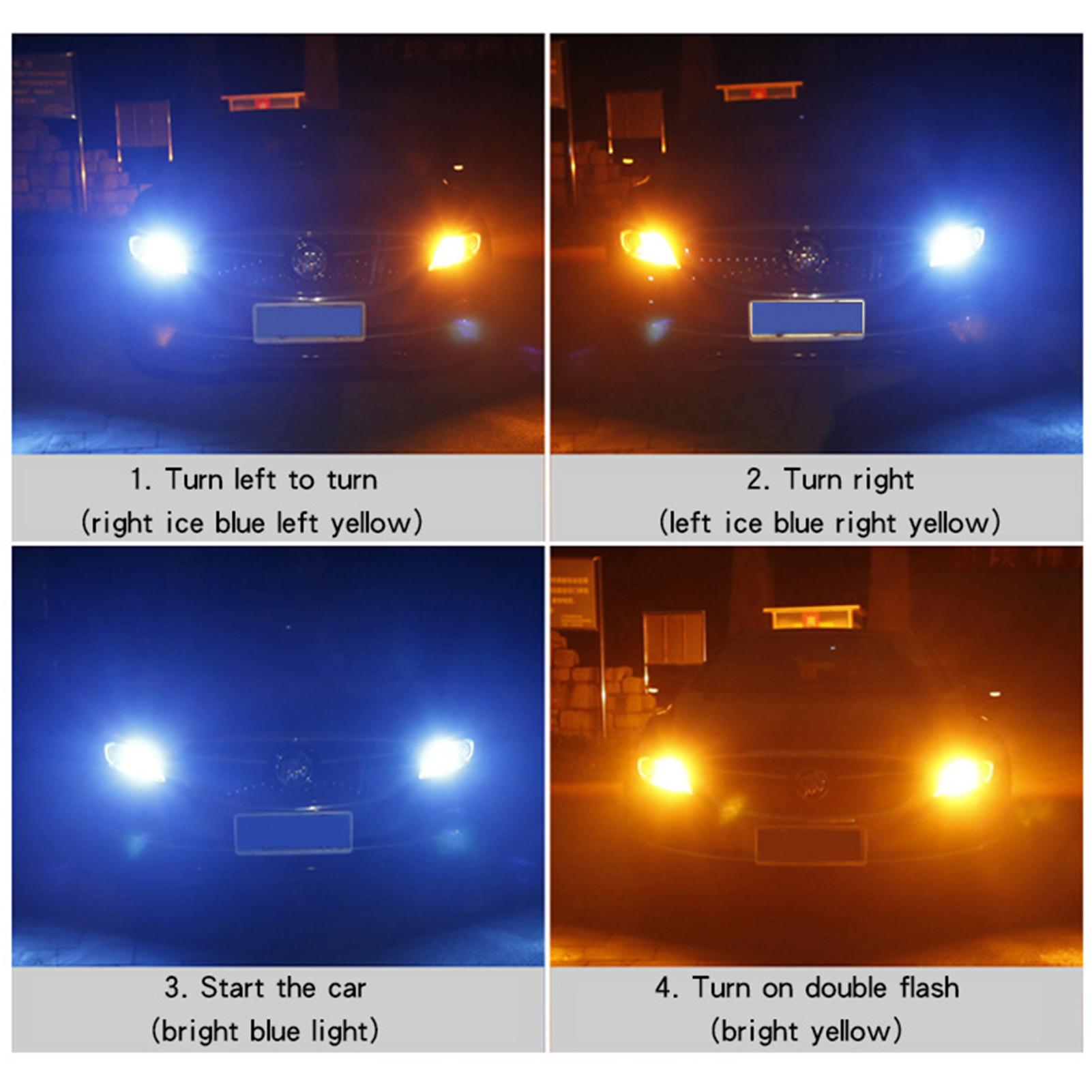 Изображение товара: 2 шт. 6500K двухцветсветильник светодиодный сигнал поворота лампа для дневного света стробоскоп 2835 42SMD Автомобильная сигнальная лампа аксессуары