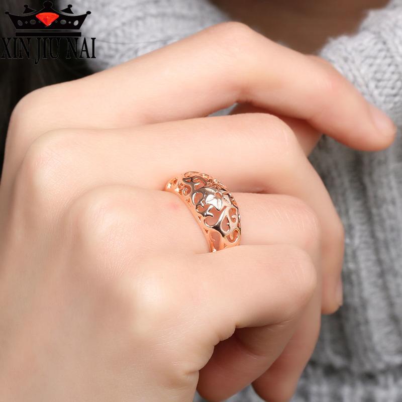 Изображение товара: Качественное кольцо с цветком, медное кольцо розового золота, модное ювелирное изделие, полная оптовая продажа, подарок на день Святого Валентина, серебряные ювелирные изделия