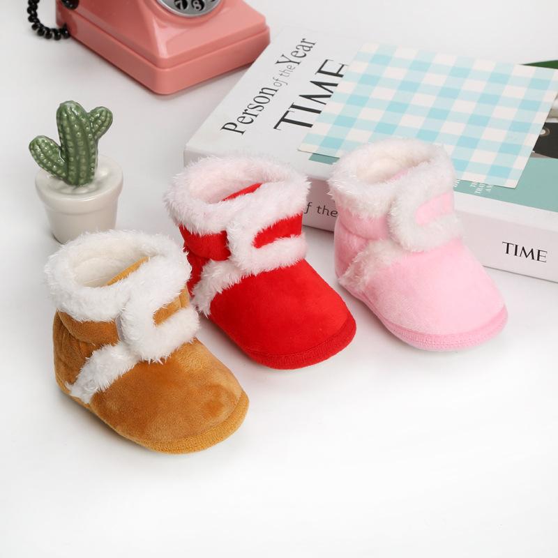 Изображение товара: 2020 детские теплые ботинки для новорожденных; Зимние ботинки для маленьких девочек и мальчиков; Зимние ботинки с мехом на мягкой подошве для детей 0-18 месяцев