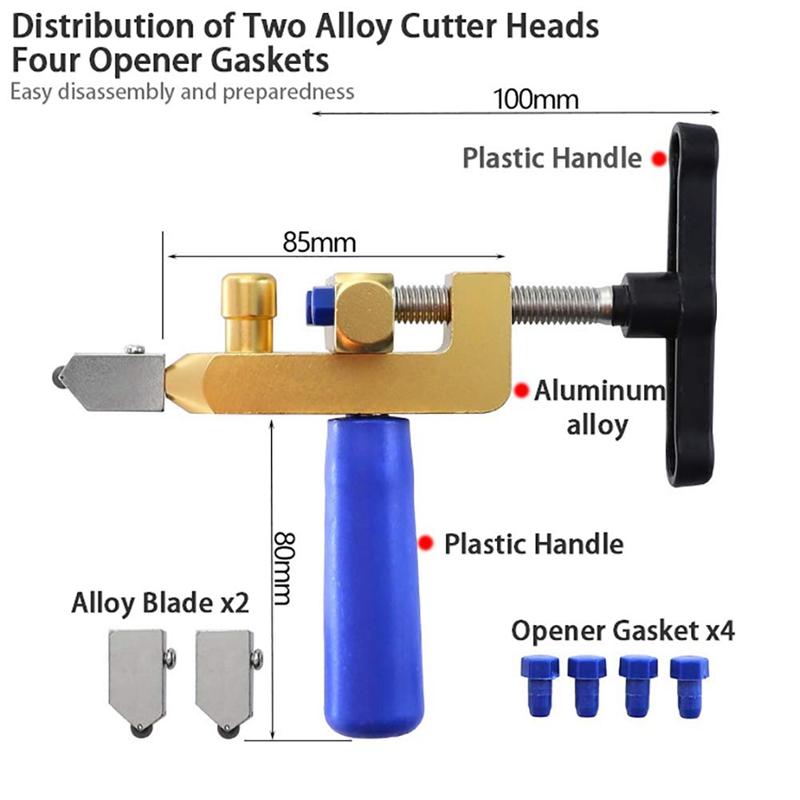Изображение товара: Керамика плитка Стекло резки цельное резак Портативный многофункциональный инструмент 2 в 1 Многофункциональный ручной инструмент