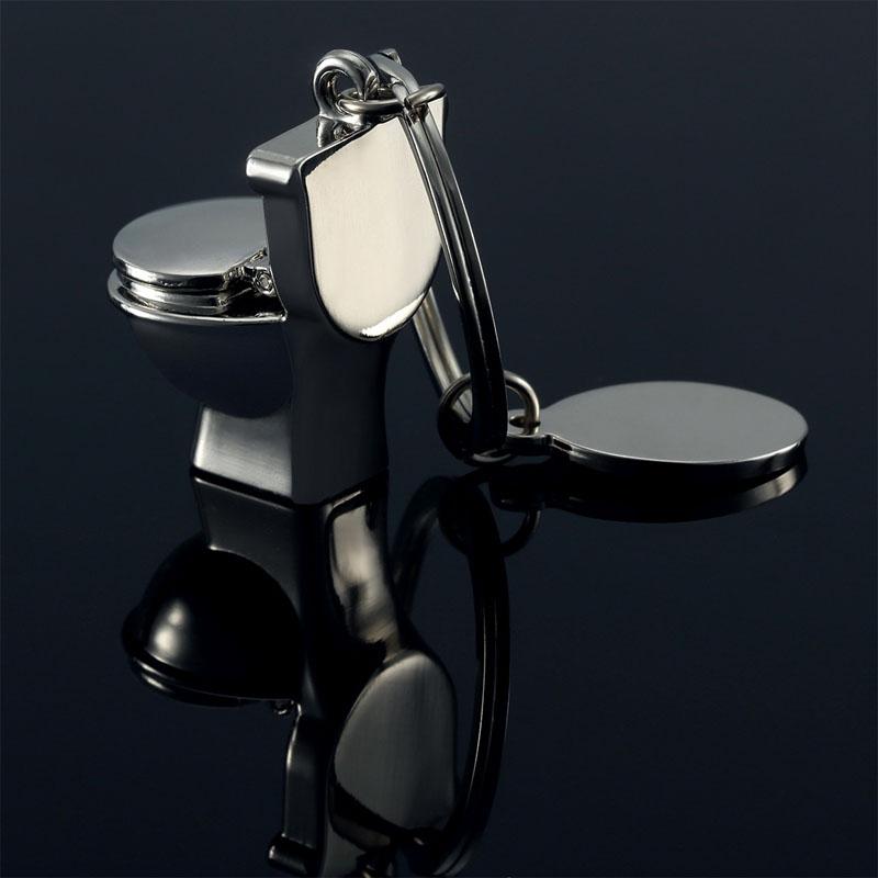 Изображение товара: Мини Забавный брелок для ключей в виде унитаза, Классический 3D брелок для ключей в ванную комнату, милый креативный подарок, брелок