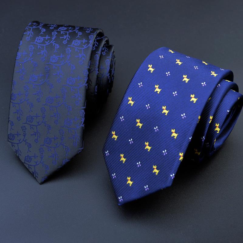 Изображение товара: Новые модные галстуки для мужчин 6 см, клетчатые жаккардовые Тканые тонкие галстуки, свадебные полосатые галстуки-колечки, галстук для худой шеи