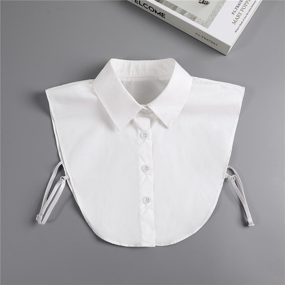 Изображение товара: Новая женская официальная рубашка с ложным воротником, однотонная кружевная рубашка с отворотом, Поддельный Воротник, полурубашка, блузка, украшение