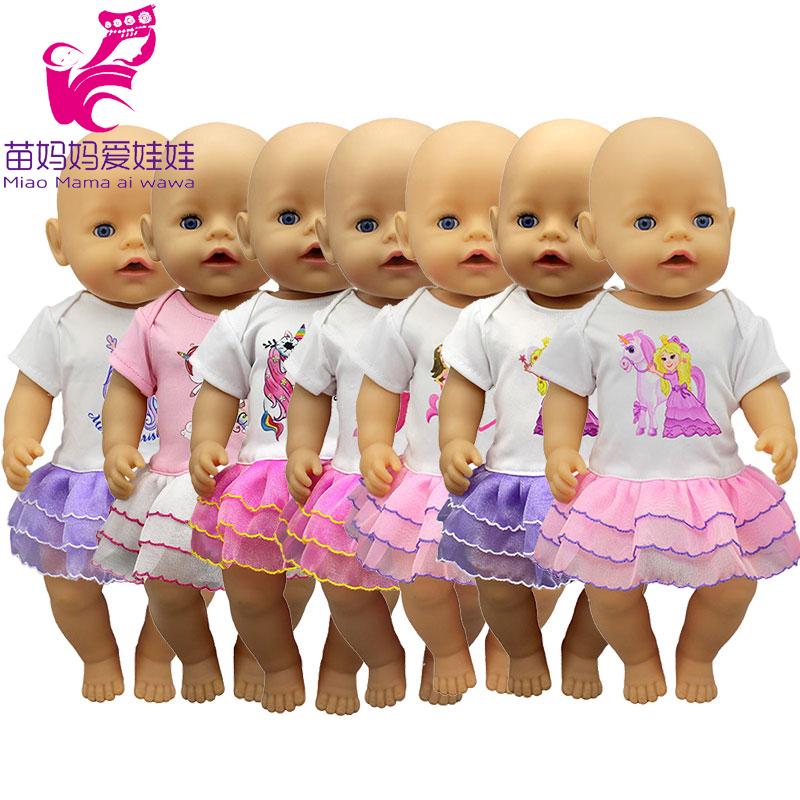 Изображение товара: Одежда для куклы 43 см, одежда для куклы-единорога, платье, повязка на голову для куклы 18 дюймов, комплект одежды для куклы